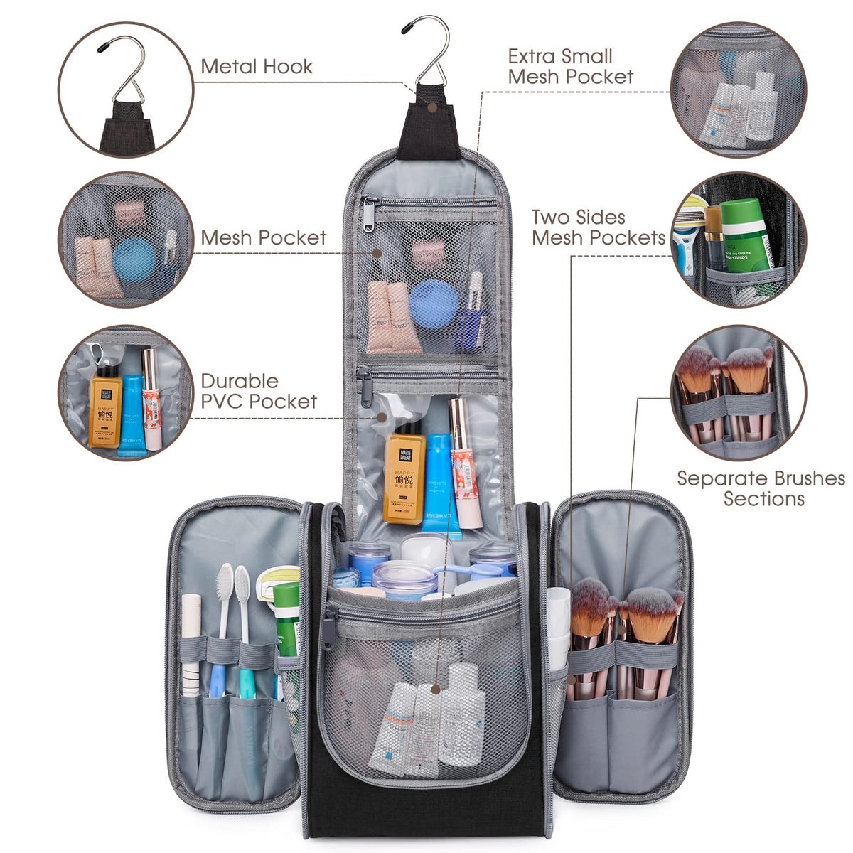 Best Price Narwey Hanging Travel Toiletry Make up Bag for Women / Men