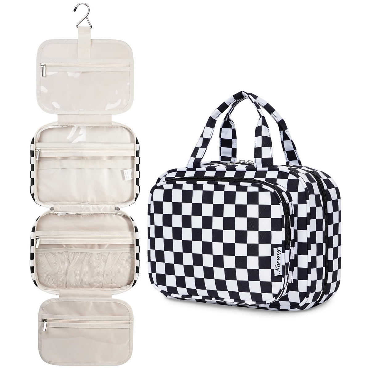 checkered travel makeup bag Handmade Turkish Terry Towel whether youre at home or on the go checkered makeup bag Scratch