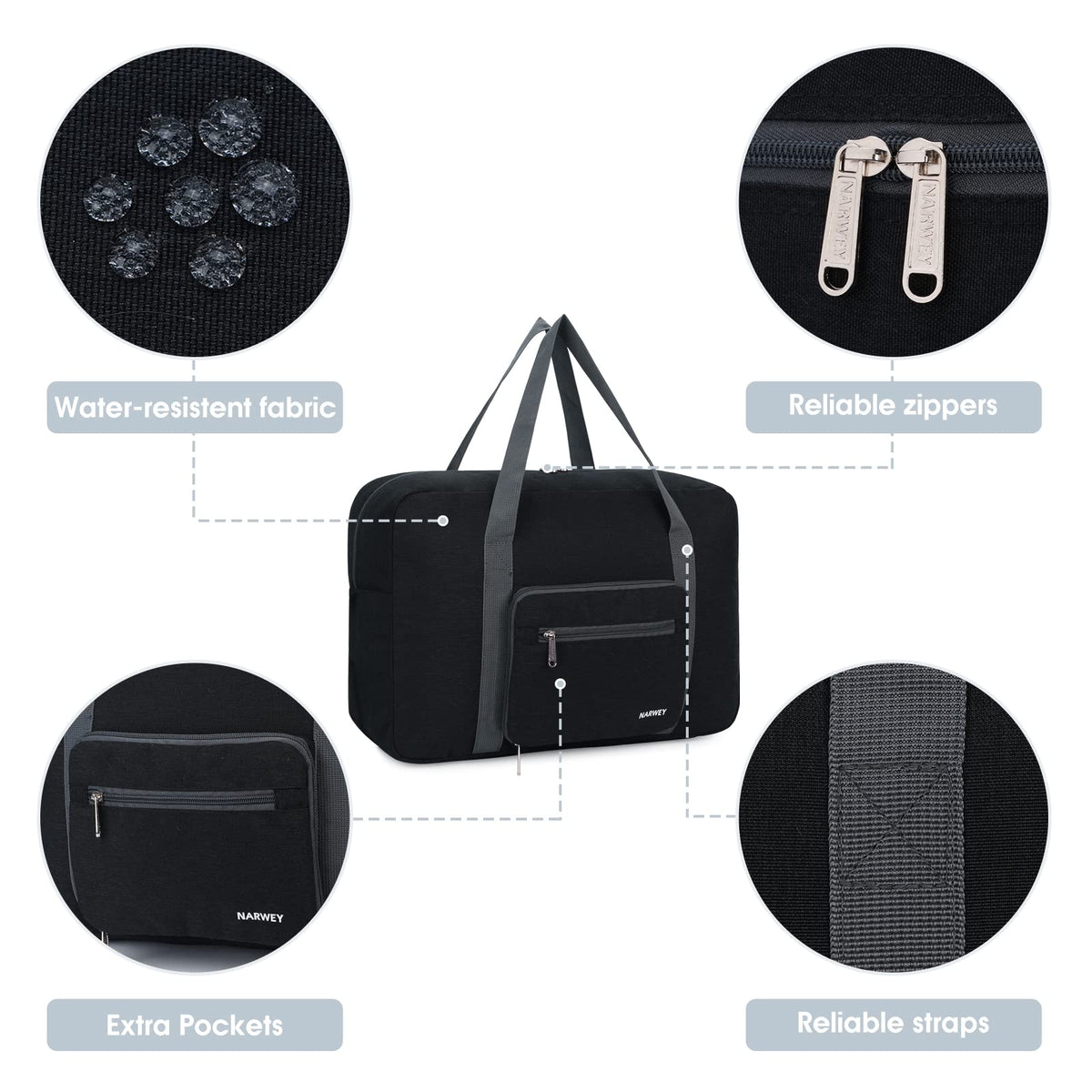 NW3132 Foldable Travel Duffel Bag Tote for Spirit Airlines narwey