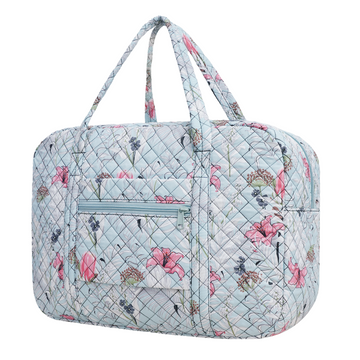 Floral Pattern Quilted Laptop Tote Bag Womens Weekend Carry-On Luggage Airplane Approved Size – narwey Floral Pattern Quilted Laptop Tote Bag Womens Weekend Carry-On Luggage Airplane Approved Size – narwey