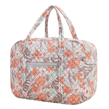 Floral Pattern Quilted Laptop Tote Bag Womens Weekend Carry-On Luggage Airplane Approved Size – narwey Floral Pattern Quilted Laptop Tote Bag Womens Weekend Carry-On Luggage Airplane Approved Size – narwey
