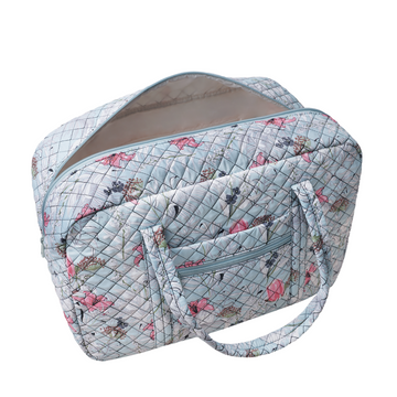 Floral Pattern Quilted Laptop Tote Bag Womens Weekend Carry-On Luggage Airplane Approved Size – narwey Floral Pattern Quilted Laptop Tote Bag Womens Weekend Carry-On Luggage Airplane Approved Size – narwey