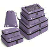 7 Pcs Packing Cubes for Travel Organizer Tear-Resistant with Number Icon Handle Storage Bags for Carry on Bag for Clothes Shoes