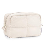 Narwey Puffy Makeup Bag for Travel Women Girl, Quilted Makeup Bag Cosmetic Bag, Cute Puffer Make up Organizer Bags, Travel Toiletry Bag Toiletries