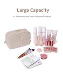 Narwey Puffy Makeup Bag for Travel Women Girl, Quilted Makeup Bag Cosmetic Bag, Cute Puffer Make up Organizer Bags, Travel Toiletry Bag Toiletries