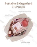 Narwey Puffy Makeup Bag for Travel Women Girl, Quilted Makeup Bag Cosmetic Bag, Cute Puffer Make up Organizer Bags, Travel Toiletry Bag Toiletries