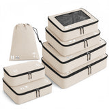 7 Pcs Packing Cubes for Travel Organizer Tear-Resistant with Number Icon Handle Storage Bags for Carry on Bag for Clothes Shoes