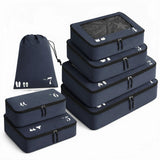 7 Pcs Packing Cubes for Travel Organizer Tear-Resistant with Number Icon Handle Storage Bags for Carry on Bag for Clothes Shoes
