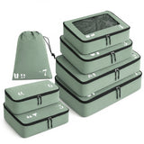 7 Pcs Packing Cubes for Travel Organizer Tear-Resistant with Number Icon Handle Storage Bags for Carry on Bag for Clothes Shoes