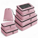 7 Pcs Packing Cubes for Travel Organizer Tear-Resistant with Number Icon Handle Storage Bags for Carry on Bag for Clothes Shoes