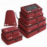7 Pcs Packing Cubes for Travel Organizer Tear-Resistant with Number Icon Handle Storage Bags for Carry on Bag for Clothes Shoes