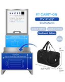 NW0330901 - Narwey Carry on luaggage 22x14x9 Airlines Approved Foldable Carry on Bag Travel Duffel Packable Duffle with Wet Pocket Overnight for Women and Men 40L