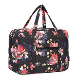 Quilted Travel Duffel Bag for Women Trolley Sleeve Tote Floral Print Personal Item Bag for Spirit Airlines Approved Underseat Carry on Weekender Gym Bag Christmas Gift