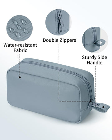 cloth makeup bags for travel with zippers on side EPEDAL24 Preppy Bag, Rectangle Double Detachable Cosmetic Organizer, Clear Panel Portable Pouches In-Flight Essentials, Beauty & Tech Accessories, Gift for Women : Beauty & Personal Care or daytime items from travel essentials Narwey Makeup Bag for Purse