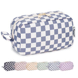 NW5207C Narwey Checkered Makeup Bag Travel Cosmetic Bag Organizer Small Toiletry Bag Make Up Bags with Comparments for Women and Girls, Gift for Teen Girls