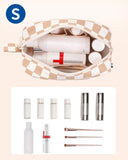 Narwey Mini Cute Checkered Makeup Bag with Organized Pockets for Women
