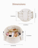 Narwey Lay Flat Open Drawstring Puffer Makeup Bag, Large Quilted Cosmetic Bag for Women Girls, Cute Make up Bags with Handle, Travel Toiletry Bag