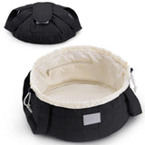 Narwey Lay Flat Open Drawstring Puffer Makeup Bag, Large Quilted Cosmetic Bag for Women Girls, Cute Make up Bags with Handle, Travel Toiletry Bag