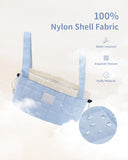 Narwey Lay Flat Open Drawstring Puffer Makeup Bag, Large Quilted Cosmetic Bag for Women Girls, Cute Make up Bags with Handle, Travel Toiletry Bag