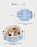 Narwey Lay Flat Open Drawstring Puffer Makeup Bag, Large Quilted Cosmetic Bag for Women Girls, Cute Make up Bags with Handle, Travel Toiletry Bag