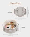 Narwey Lay Flat Open Drawstring Puffer Makeup Bag, Large Quilted Cosmetic Bag for Women Girls, Cute Make up Bags with Handle, Travel Toiletry Bag