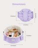 Narwey Lay Flat Open Drawstring Puffer Makeup Bag, Large Quilted Cosmetic Bag for Women Girls, Cute Make up Bags with Handle, Travel Toiletry Bag