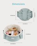 Narwey Lay Flat Open Drawstring Puffer Makeup Bag, Large Quilted Cosmetic Bag for Women Girls, Cute Make up Bags with Handle, Travel Toiletry Bag
