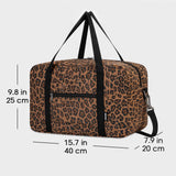 Leopard Print Small Weekender Bag for Women Cute Duffel Bags for Spirit Airlines Personal Item Bag Flower Print Lightweight Overnight Carry on