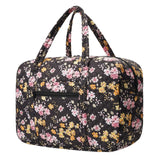 Quilted Travel Duffel Bag for Women Trolley Sleeve Tote Floral Print Personal Item Bag for Spirit Airlines Approved Underseat Carry on Weekender Gym Bag Christmas Gift