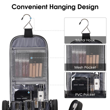 hanging makeup travel bag Cocoon Toiletry Kit Minimalist you can remove it if its too long for you and use it as a separate bag I'm Obsessed With OrganizationThis Is