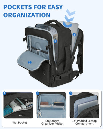 backpack with laptop pocket and travel pocket Men's Travel Laptop Backpacks with Wet Pocket – narwey