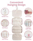 Narwey Striped Travel Toiletry Bag for Women Large Hanging Makeup Bag Organizer Toiletries Bag