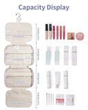 Narwey Striped Travel Toiletry Bag for Women Large Hanging Makeup Bag Organizer Toiletries Bag