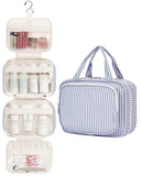Narwey Striped Travel Toiletry Bag for Women Large Hanging Makeup Bag Organizer Toiletries Bag