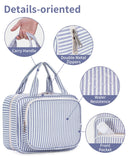Narwey Striped Travel Toiletry Bag for Women Large Hanging Makeup Bag Organizer Toiletries Bag