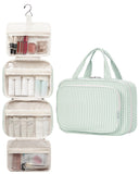 Narwey Striped Travel Toiletry Bag for Women Large Hanging Makeup Bag Organizer Toiletries Bag