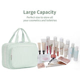 Narwey Striped Travel Toiletry Bag for Women Large Hanging Makeup Bag Organizer Toiletries Bag