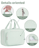 Narwey Striped Travel Toiletry Bag for Women Large Hanging Makeup Bag Organizer Toiletries Bag