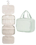Narwey Striped Travel Toiletry Bag for Women Large Hanging Makeup Bag Organizer Toiletries Bag