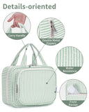 Narwey Striped Travel Toiletry Bag for Women Large Hanging Makeup Bag Organizer Toiletries Bag