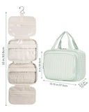 Narwey Striped Travel Toiletry Bag for Women Large Hanging Makeup Bag Organizer Toiletries Bag