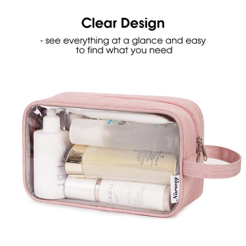 cute clear travel makeup bag Clear Toiletry Bag Traveling Dopp Kit Makeup Bag Organizer – narwey