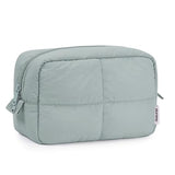 Narwey Puffy Makeup Bag for Travel Women Girl, Quilted Makeup Bag Cosmetic Bag, Cute Puffer Make up Organizer Bags, Travel Toiletry Bag Toiletries