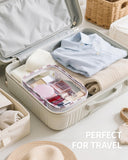 Narwey TSA Approved Clear Toiletry Bag for Travel, Waterproof PVC Clear Makeup Bags, Portable Compact Cosmetic Bag Make Up Organizer, Airport Airline Quart Size Compliant Bag
