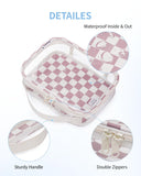 Narwey TSA Approved Clear Toiletry Bag for Travel, Waterproof PVC Clear Makeup Bags, Portable Compact Cosmetic Bag Make Up Organizer, Airport Airline Quart Size Compliant Bag