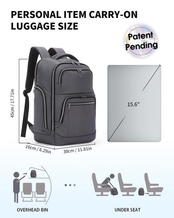 anti theft backpack laptop size Lixiin for Men Lightweight Business Commute Backpack Anti-Theft Water Resistant Backpack for 15.6 Inch Computer for Daily Office Work with Small Bag (Black, 15.6") : Electronics the smooth and anti oscaurt Anti Theft Backpack 15.6