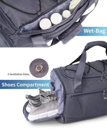 best travel backpack with shoe compartment 38L Backpack with Shoe Compartment & Wet Pocket, Sport Gym Bag – narwey