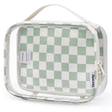 Narwey TSA Approved Clear Toiletry Bag for Travel, Waterproof PVC Clear Makeup Bags, Portable Compact Cosmetic Bag Make Up Organizer, Airport Airline Quart Size Compliant Bag
