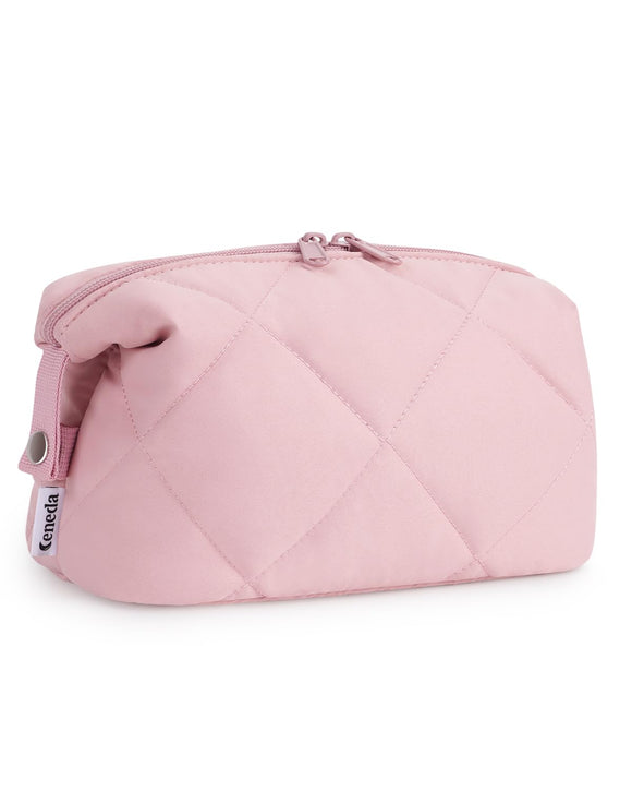 Narwey Quilted Puffy Padded Toiletry Makeup Bag