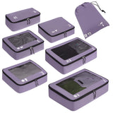 7 Pcs Packing Cubes for Travel Organizer Tear-Resistant with Number Icon Handle Storage Bags for Carry on Bag for Clothes Shoes